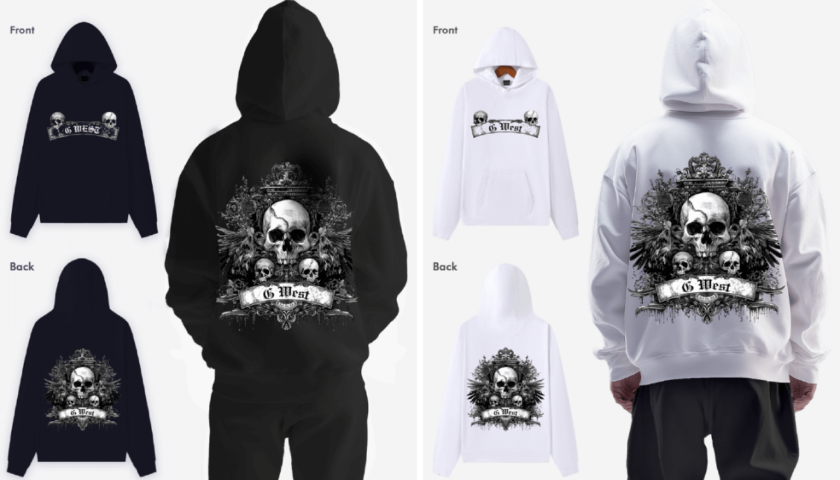 Black and White Hoodie Collection - G West