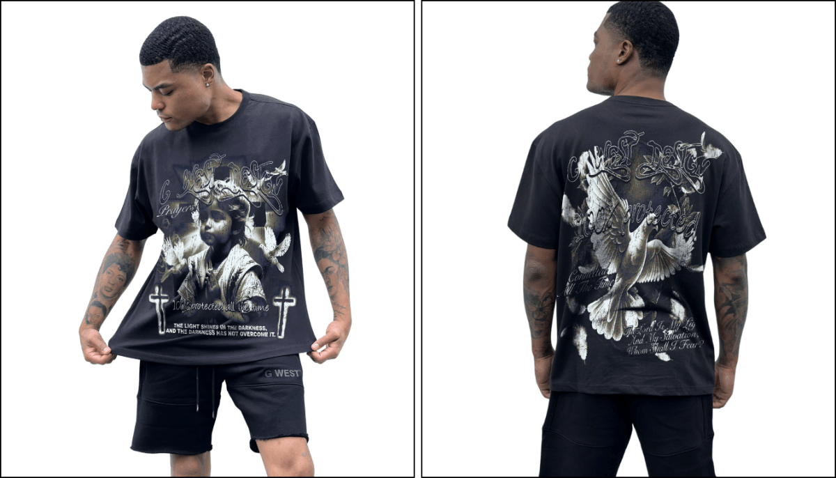 Black T Shirt for Streetwear - G West