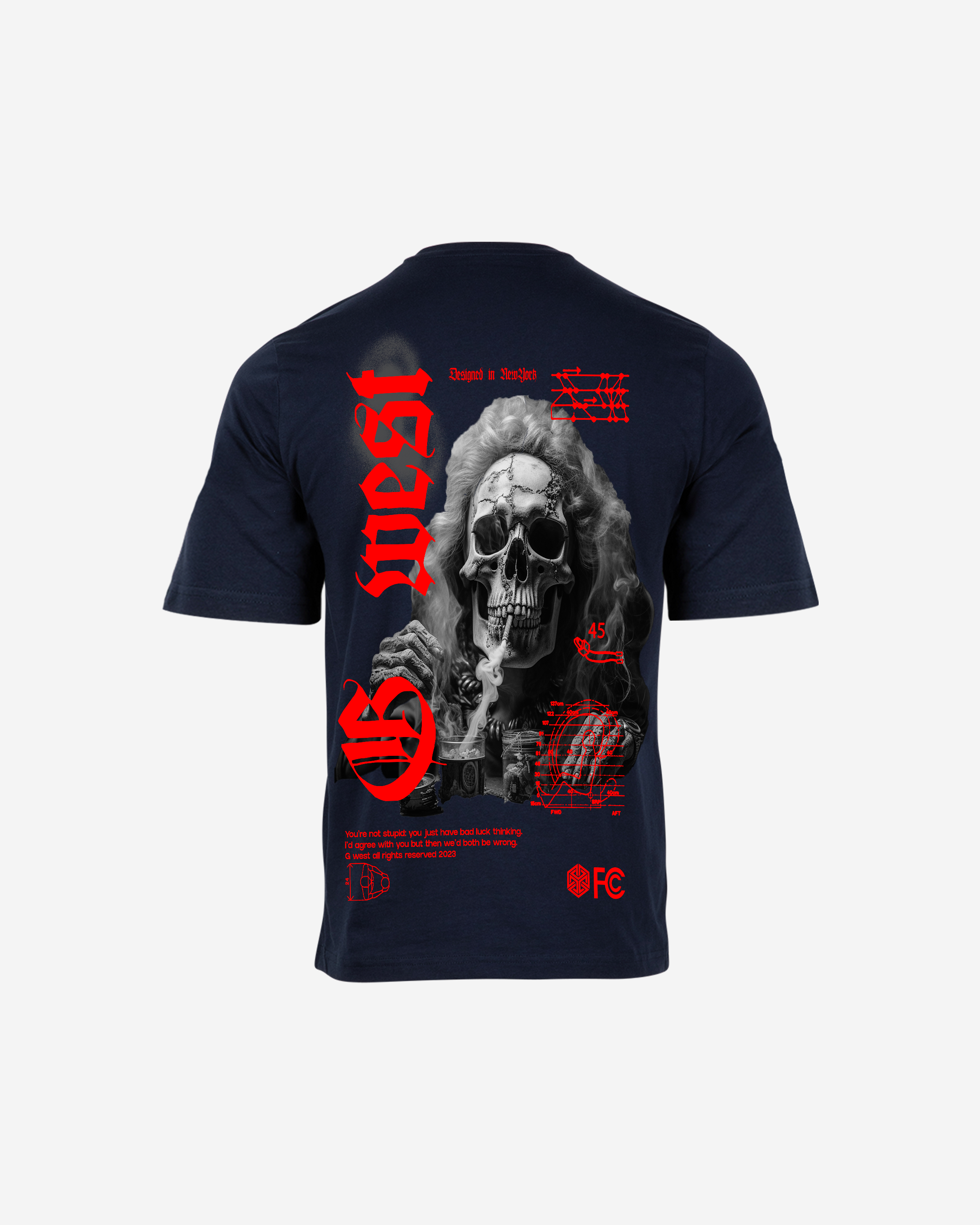 G West Oversized Smoke Skull Tee - G West