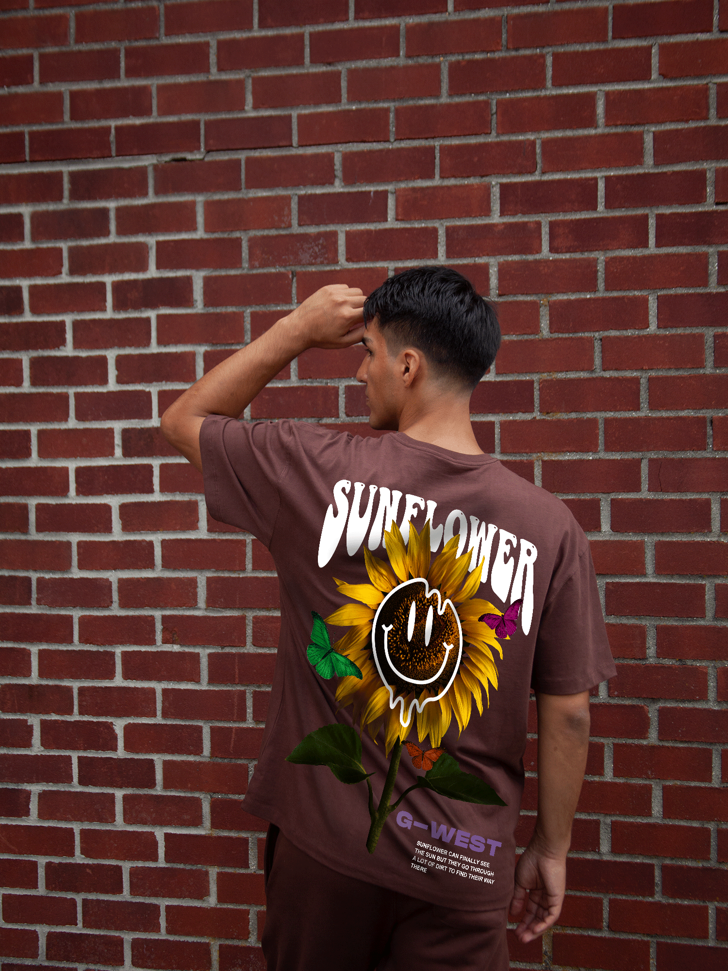 G WEST OVERSIZED SUNFLOWER TEE