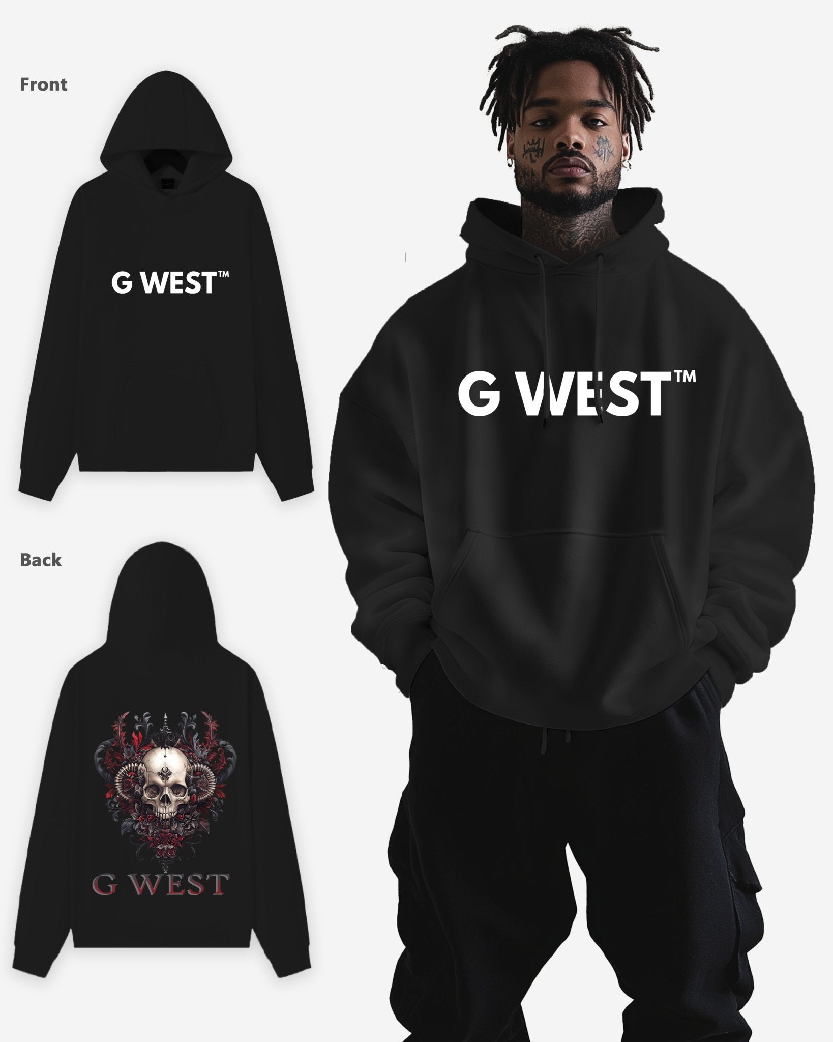 G West Afflicted Times Oversize HOODIE - G West