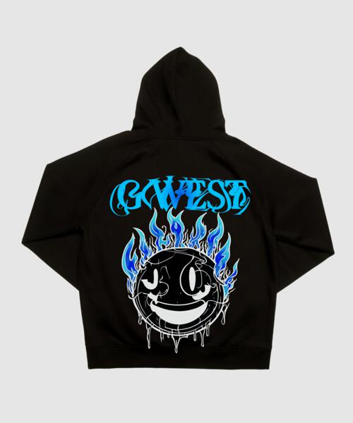 G WEST AQUA SMILE HOODIE MENS STYLE : GWHLHD9011 - 2 COLORS - G West