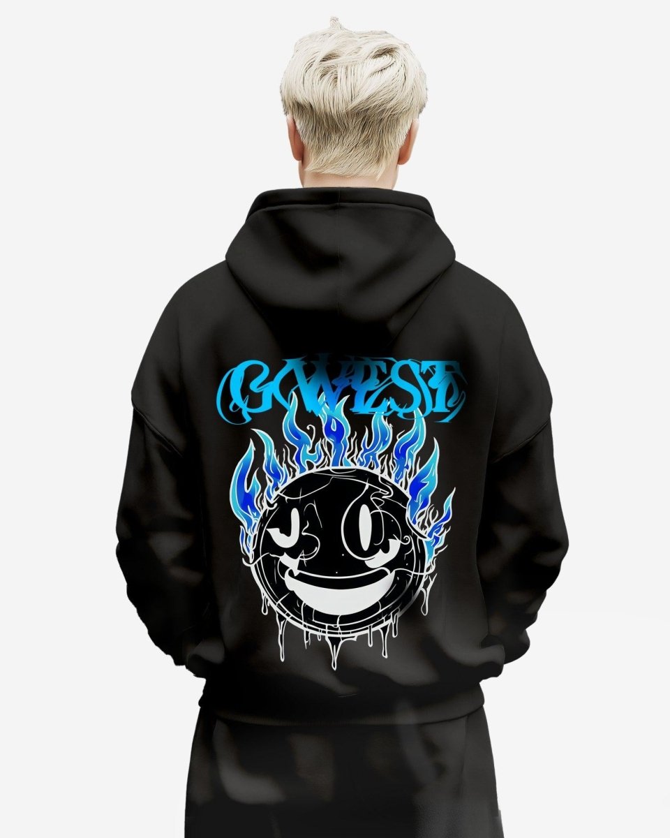 G West Aqua Smile Oversize Hoodie Mens Style - G West