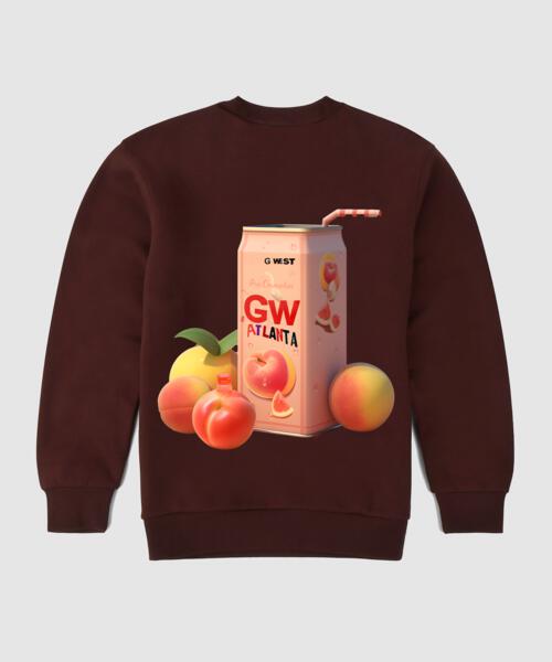 G West Atlanta Peach Fleece Crewneck With Invisible Zippers - GWPCRWL5017 - 2 COLORS - G West