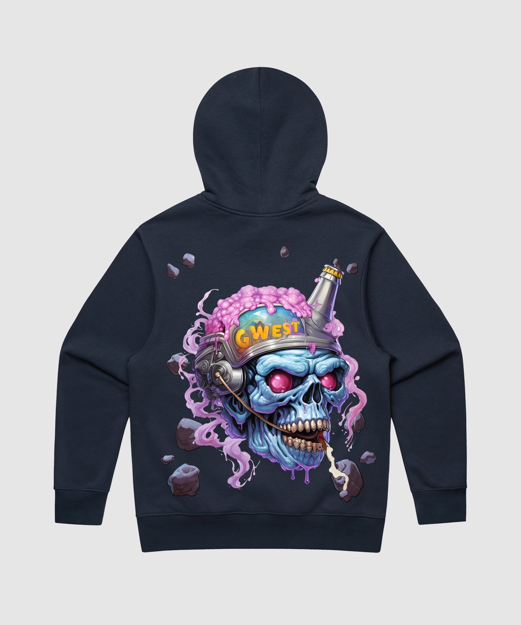 G WEST BEER HELMET ZOMBIE HEAVY PREMIUM HOODIE - 6 COLORS - G West