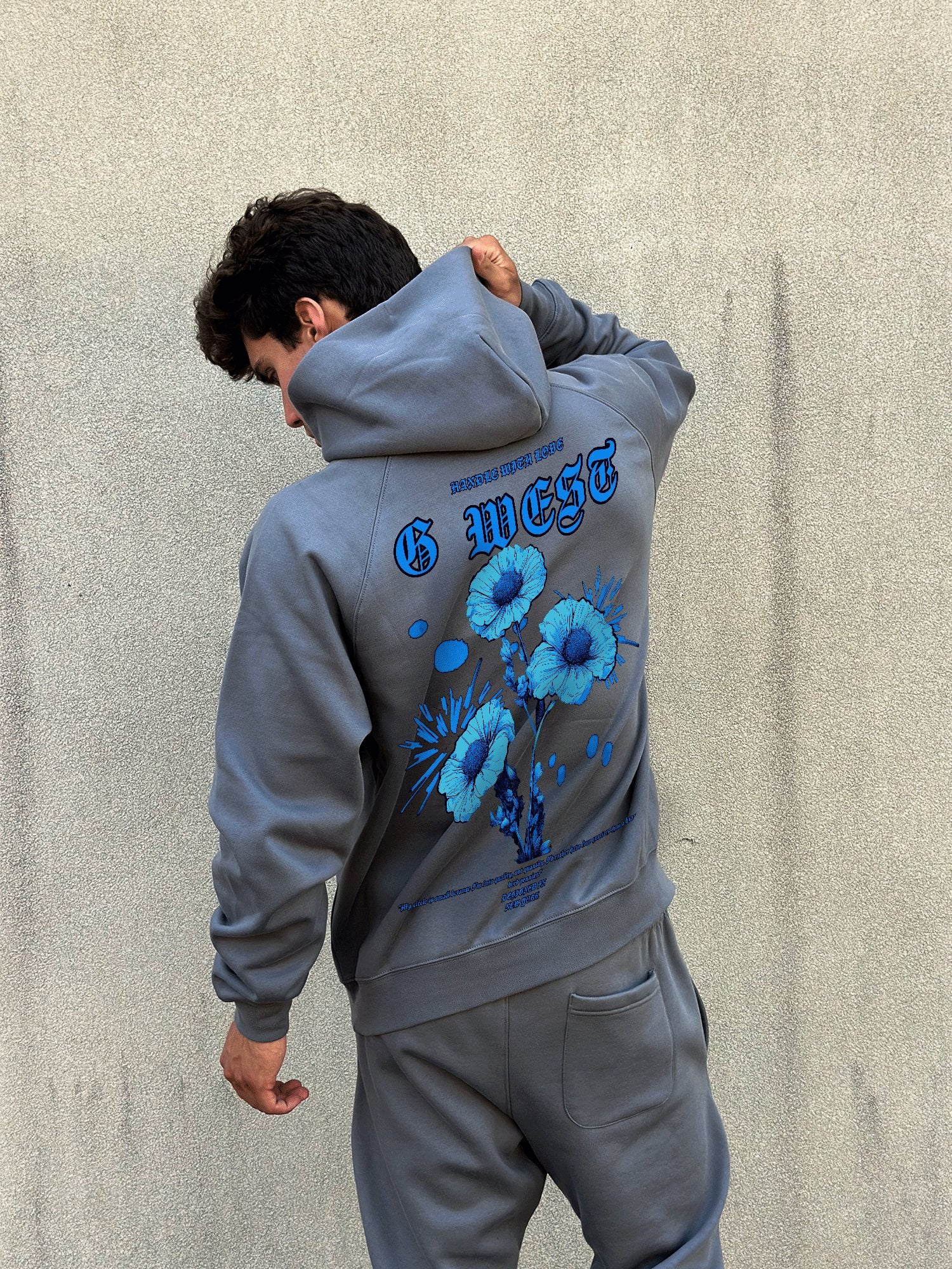 G WEST BLUE GARDEN HOODIE MENS STYLE : GWHLHD5037 - 3 COLORS - G West