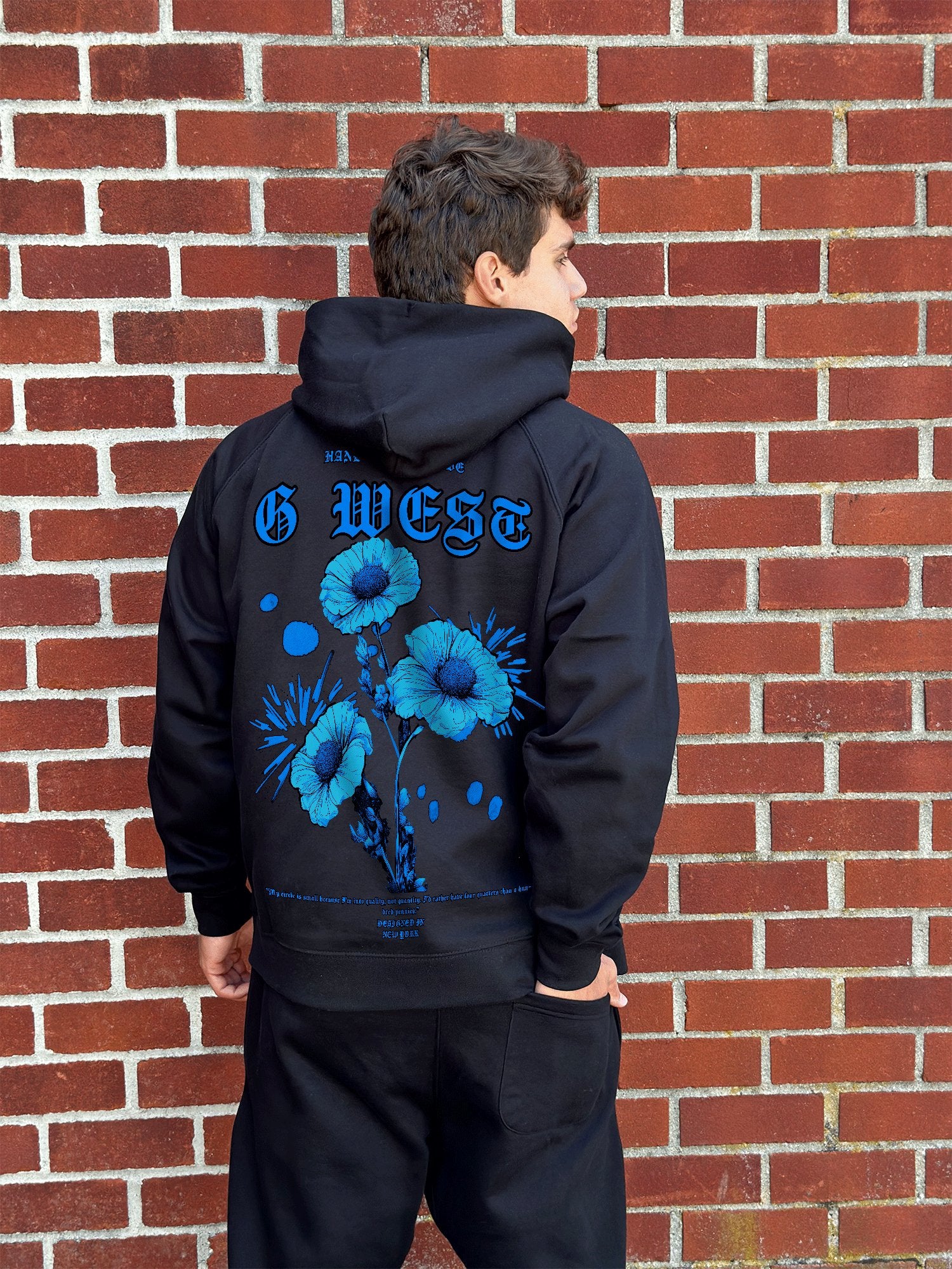 G WEST BLUE GARDEN HOODIE MENS STYLE : GWHLHD5037 - 3 COLORS - G West