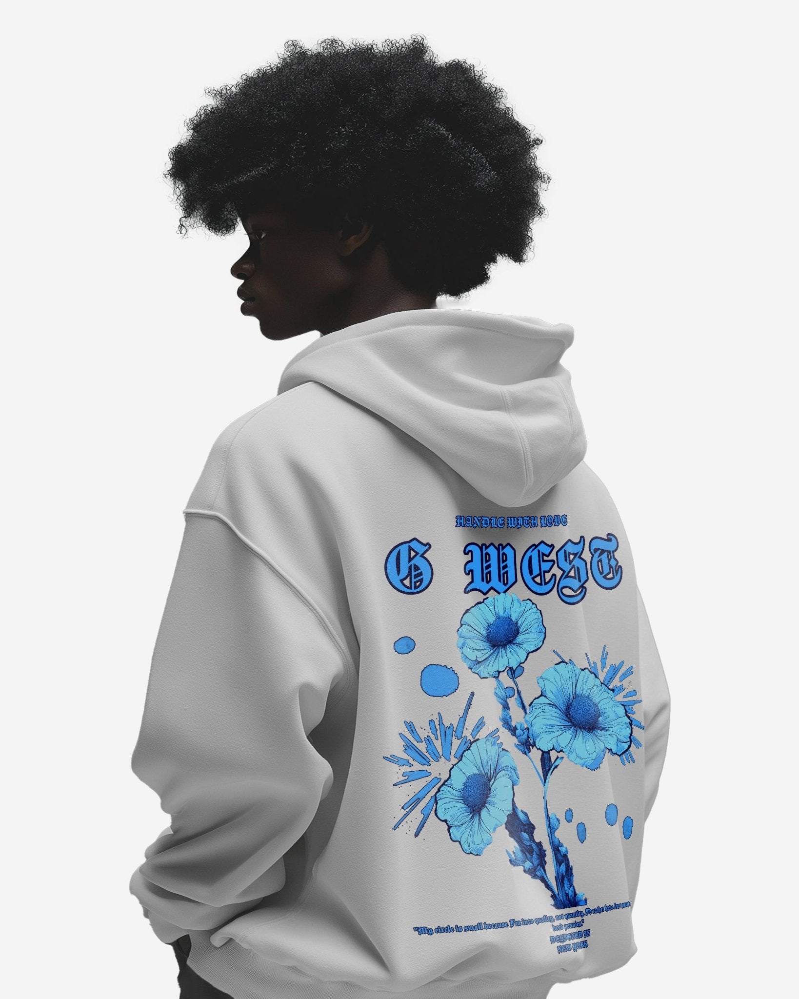 G WEST BLUE GARDEN OVERSIZE HOODIE - G West