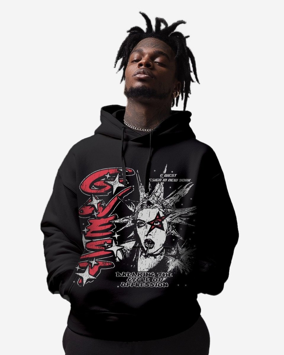 G West Breaking the Cycle Double Hit Oversized Hoodie - G West