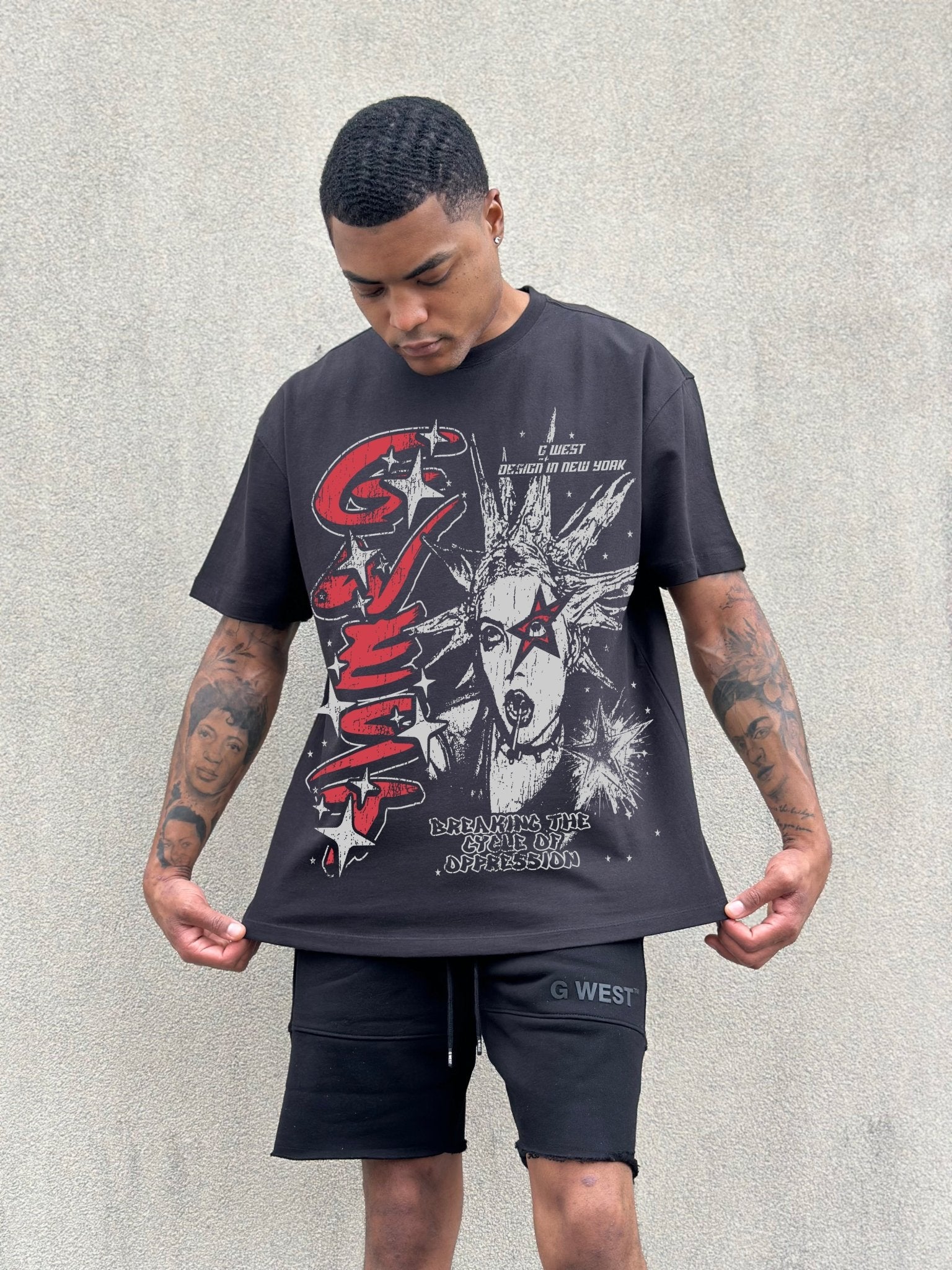 G West Breaking the Cycle Double Hit PREMIUM TEE FRONT AND BACK PRINT - G West