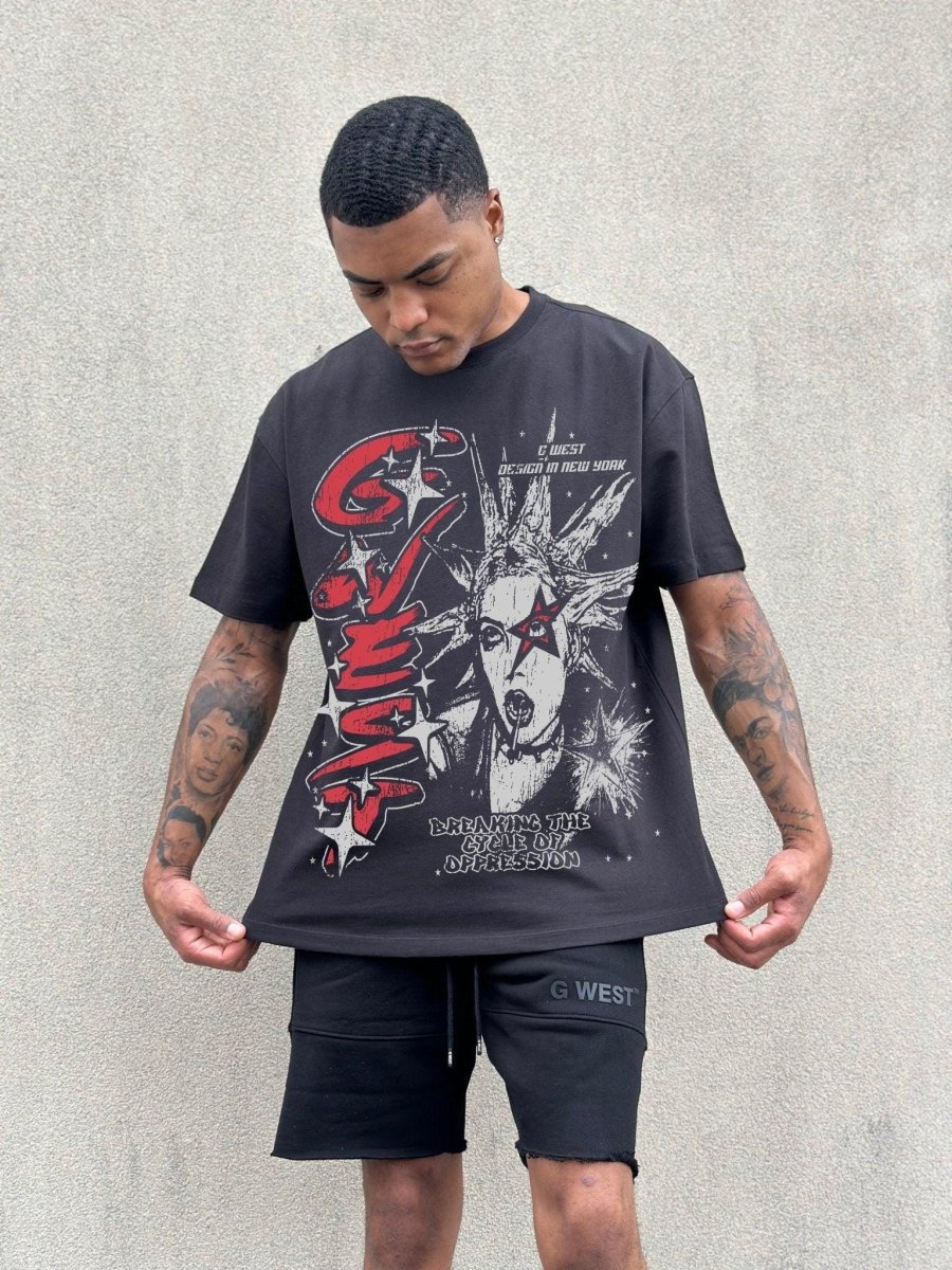 G West Breaking The Cycle Double Hit Premium Tee Front And Back Print - G West