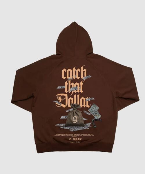 G West Catch The Dollar Hoodie Mens Style : Gwhlhd9016 - 2 Colors - G West