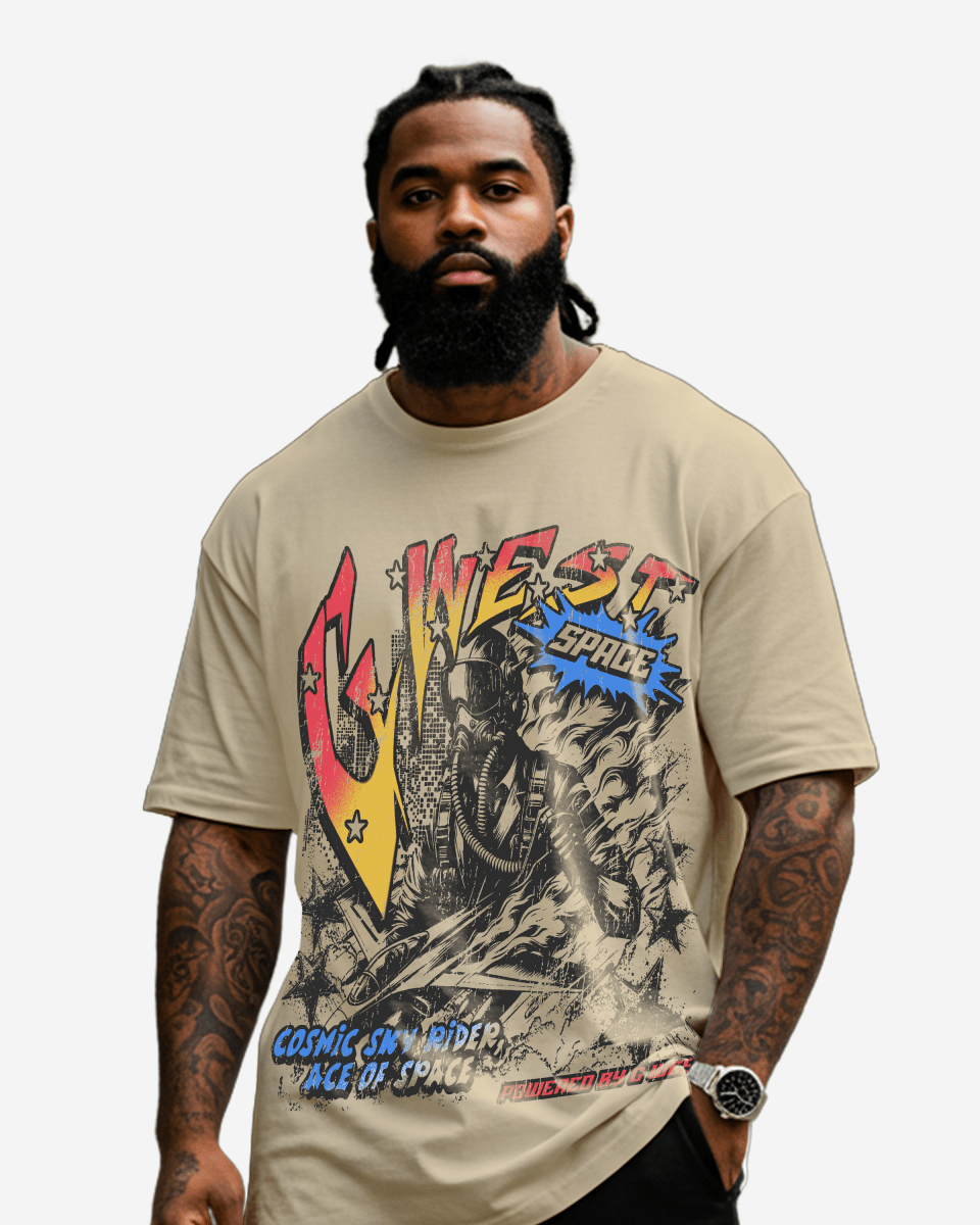 G West Cosmic Sky Ride Acid Wash Double Hit Tee Big and Tall - G West