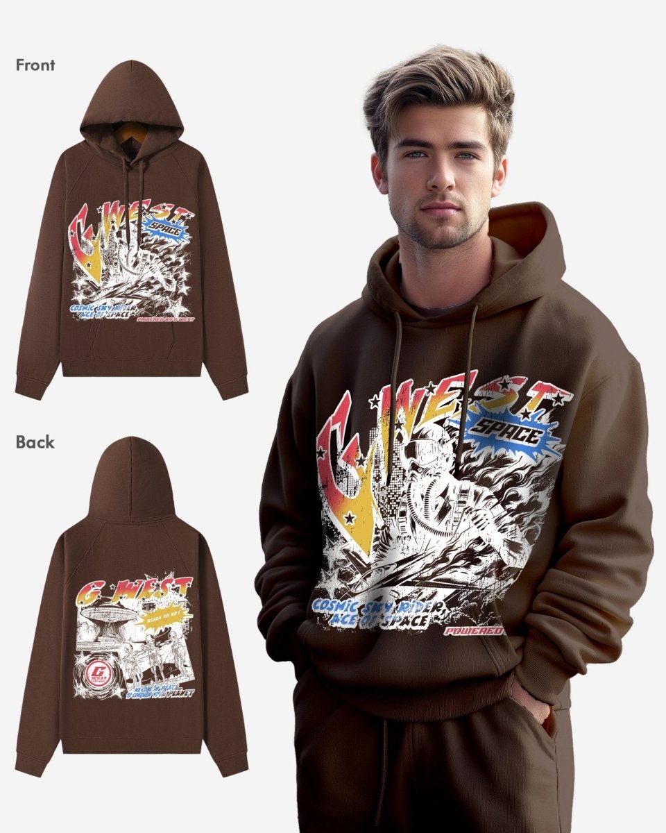 G West Cosmic Sky Ride Double Hit Oversize Hoodie - G West