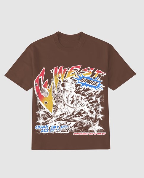 G West Cosmic Sky Ride Double Hit PREMIUM TEE FRONT AND BACK PRINT - G West