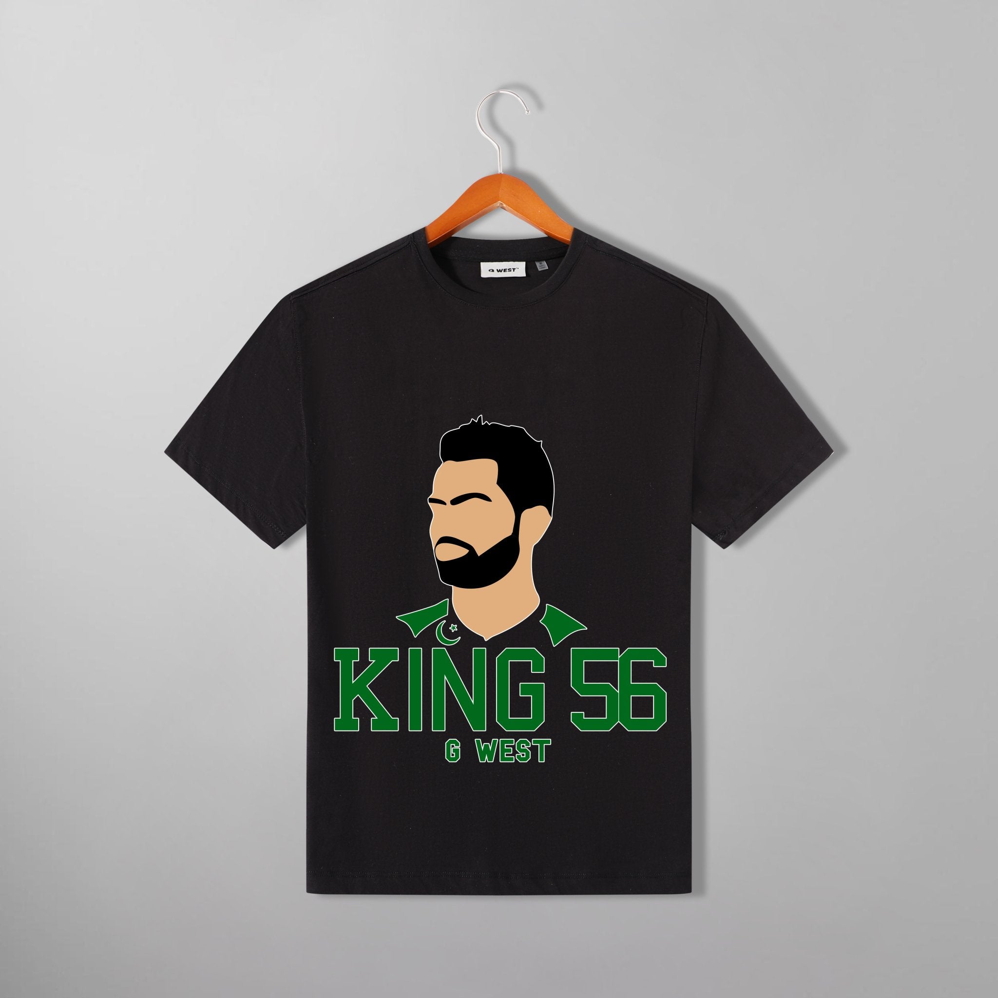 G West Cricket King 56 Black T-Shirt : GWDTFL2408 - 2 COLORS - G West