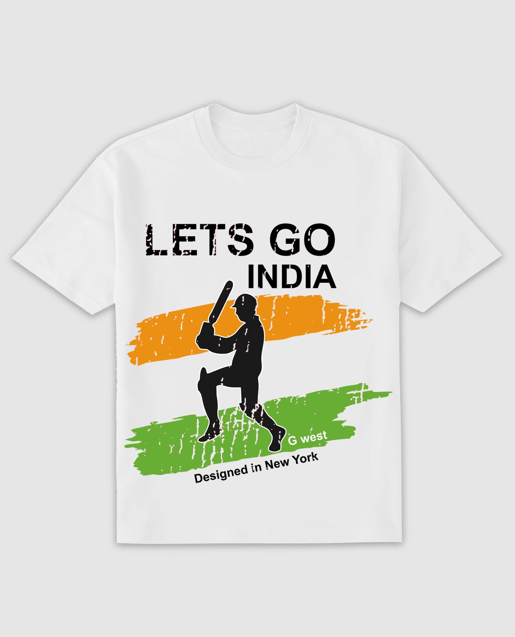 G West Cricket Lets Go India T-Shirt : GWDTBAS2406 - 2 COLORS - G West