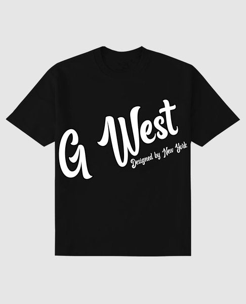 G West Cursive Logo Black Tee GWPPT9078 - 3 COLORS - G West