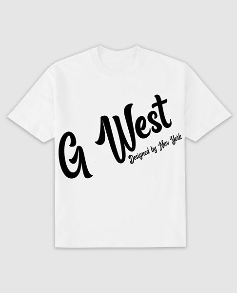 G West Cursive Logo Black Tee GWPPT9078 - 3 COLORS - G West