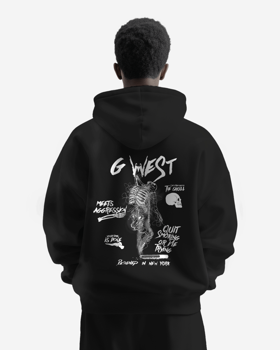 G West Dancing Skeleton Heavy Premium Oversize Hoodie - G West