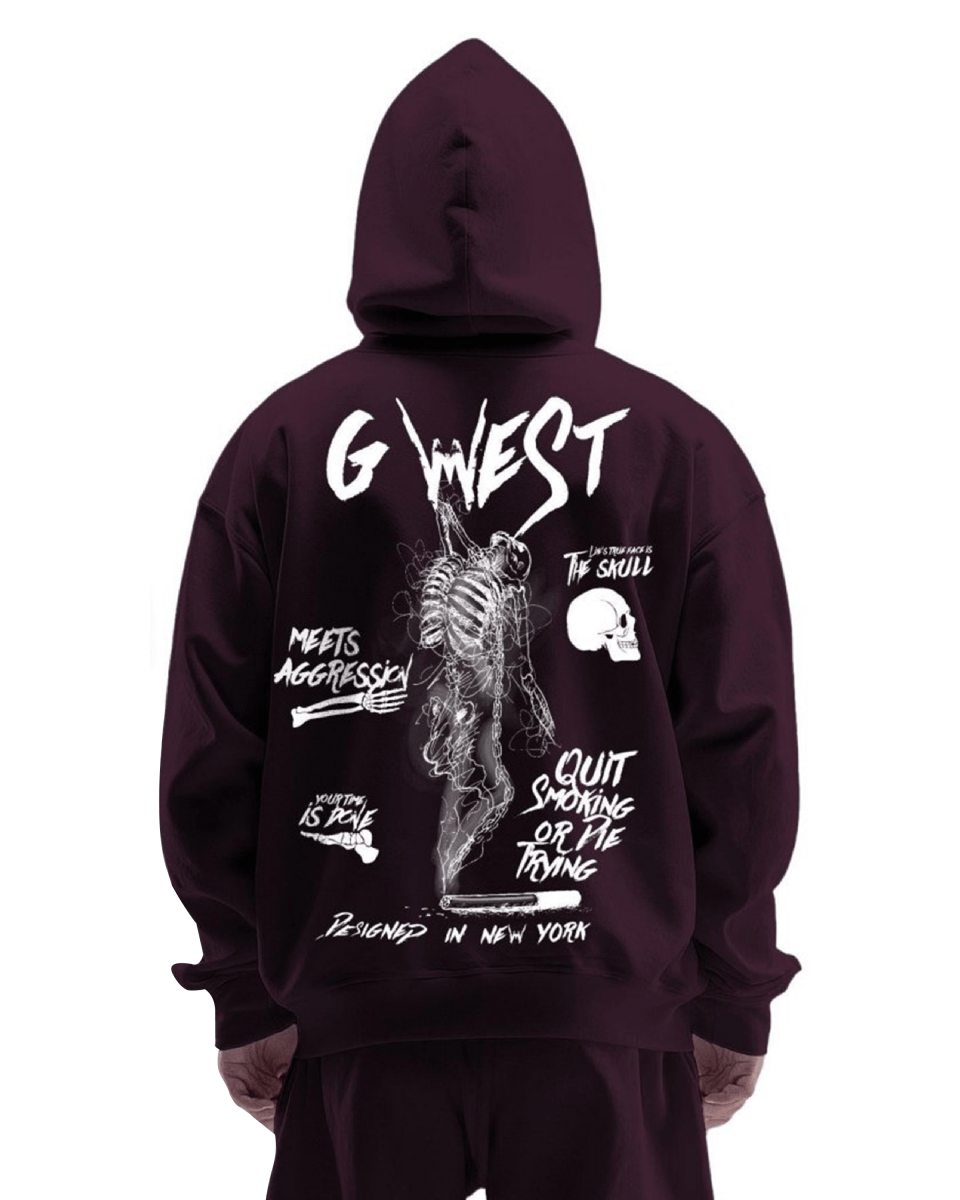 G West Dancing Skeleton Heavy Premium Oversize Hoodie - G West