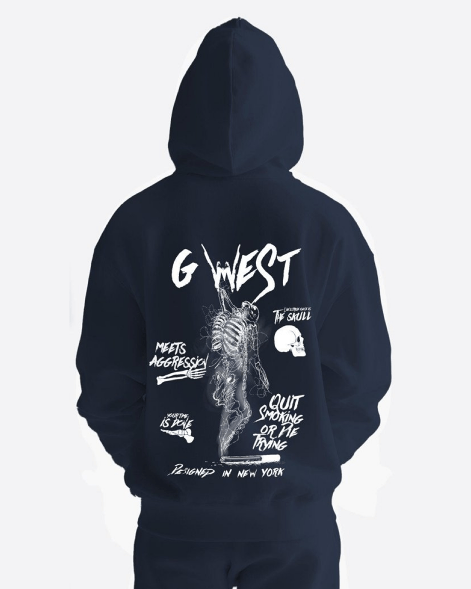 G West Dancing Skeleton Heavy Premium Oversize Hoodie - G West