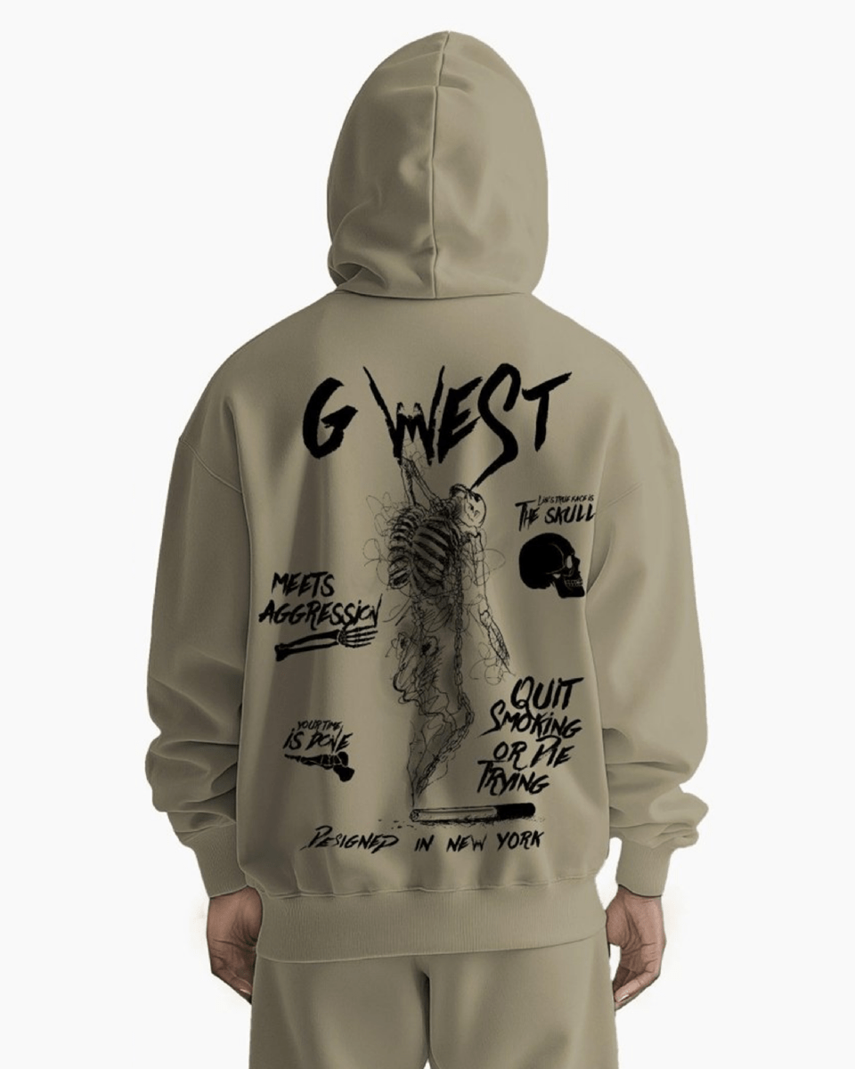 G West Dancing Skeleton Heavy Premium Oversize Hoodie - G West