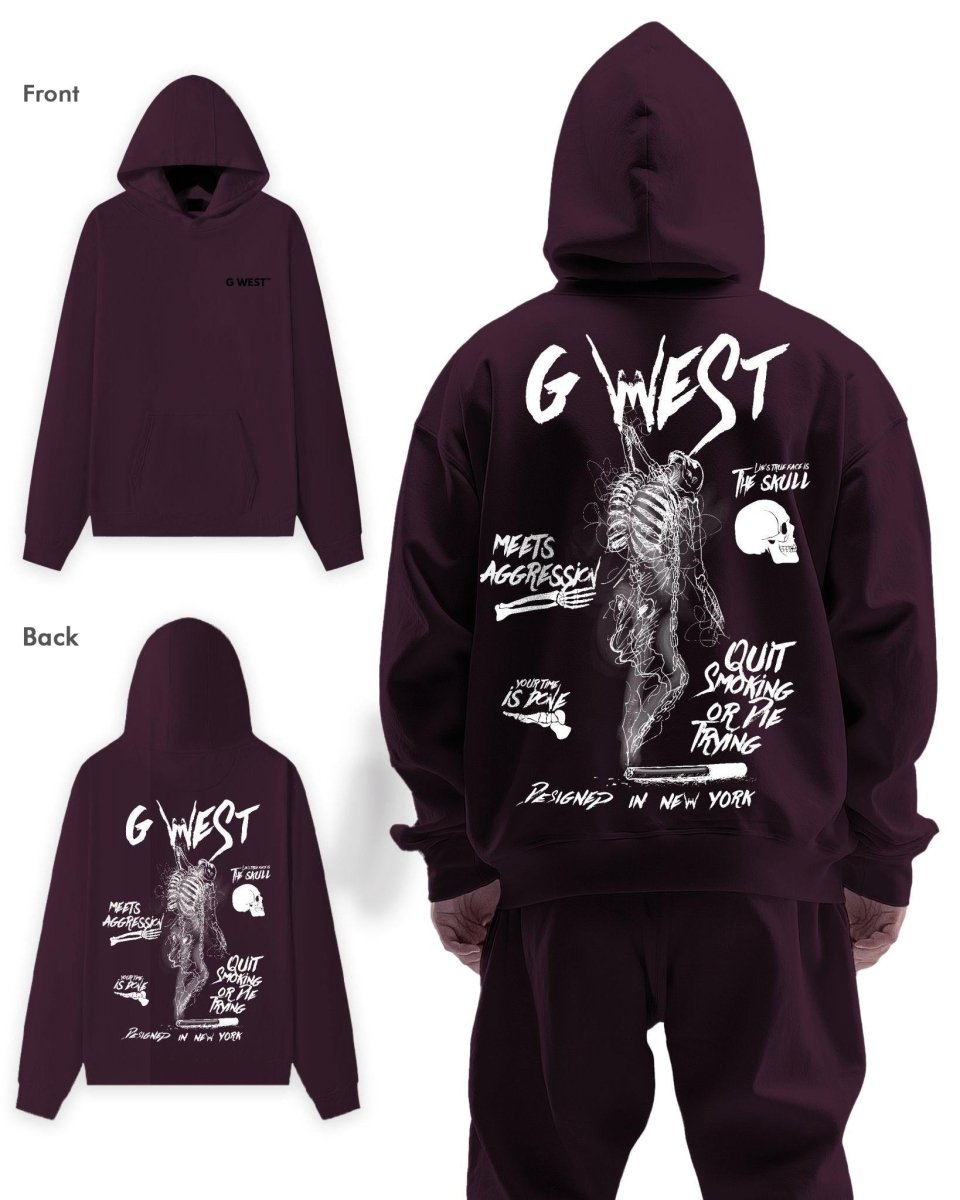 G West Dancing Skeleton Heavy Premium Oversize Hoodie - G West