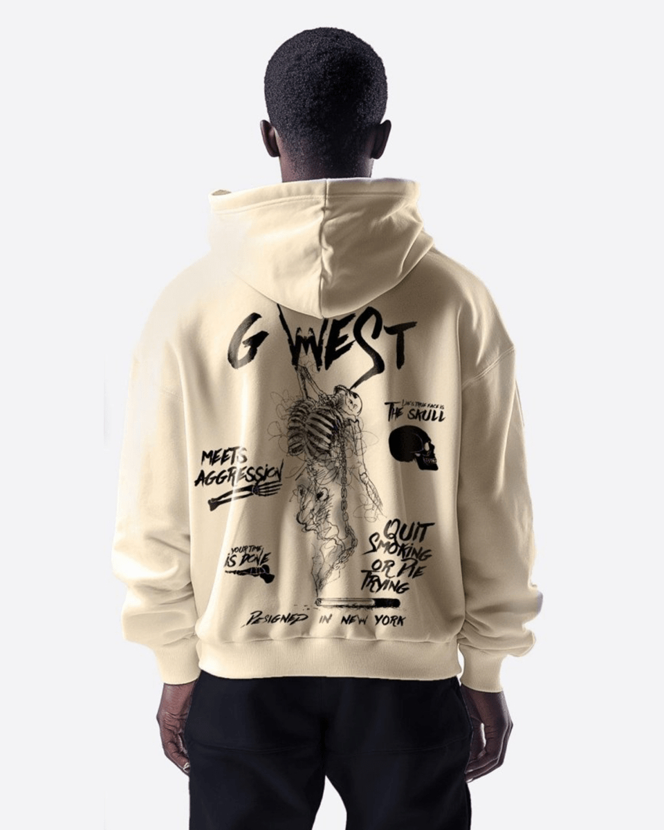 G West Dancing Skeleton Heavy Premium Oversize Hoodie - G West