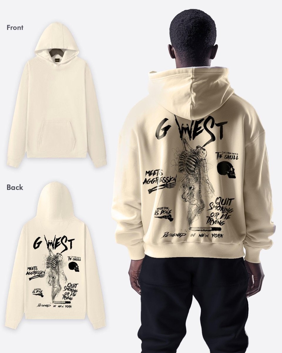 G West Dancing Skeleton Heavy Premium Oversize Hoodie - G West