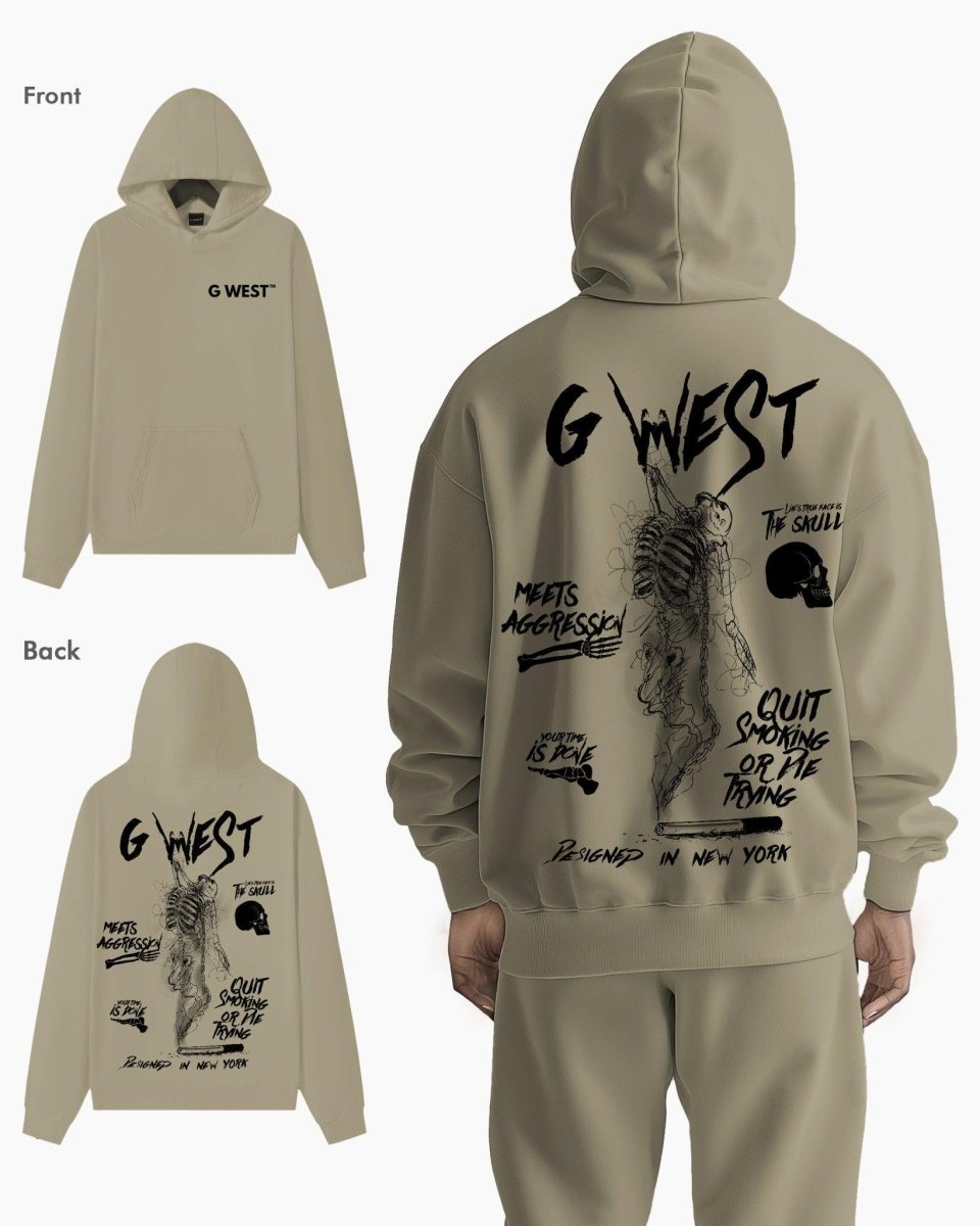 G West Dancing Skeleton Heavy Premium Oversize Hoodie - G West