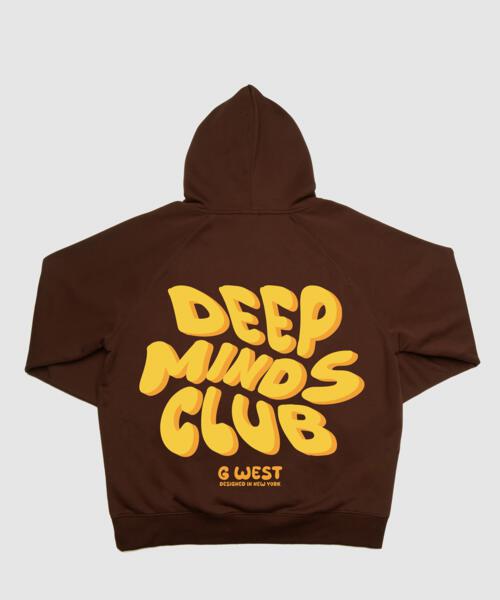 G WEST DEEP MINDS CLUB HOODIE : GWHLHD9026 - 2 COLORS - G West