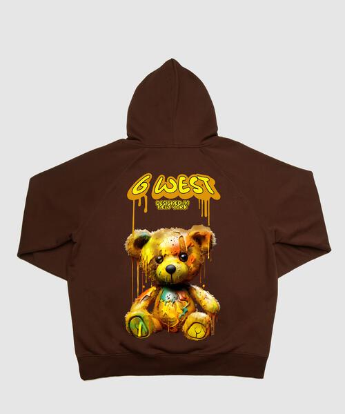 G WEST DRIP BEAR HOODIE MENS STYLE : GWHLHD9007 - 4 COLORS - G West