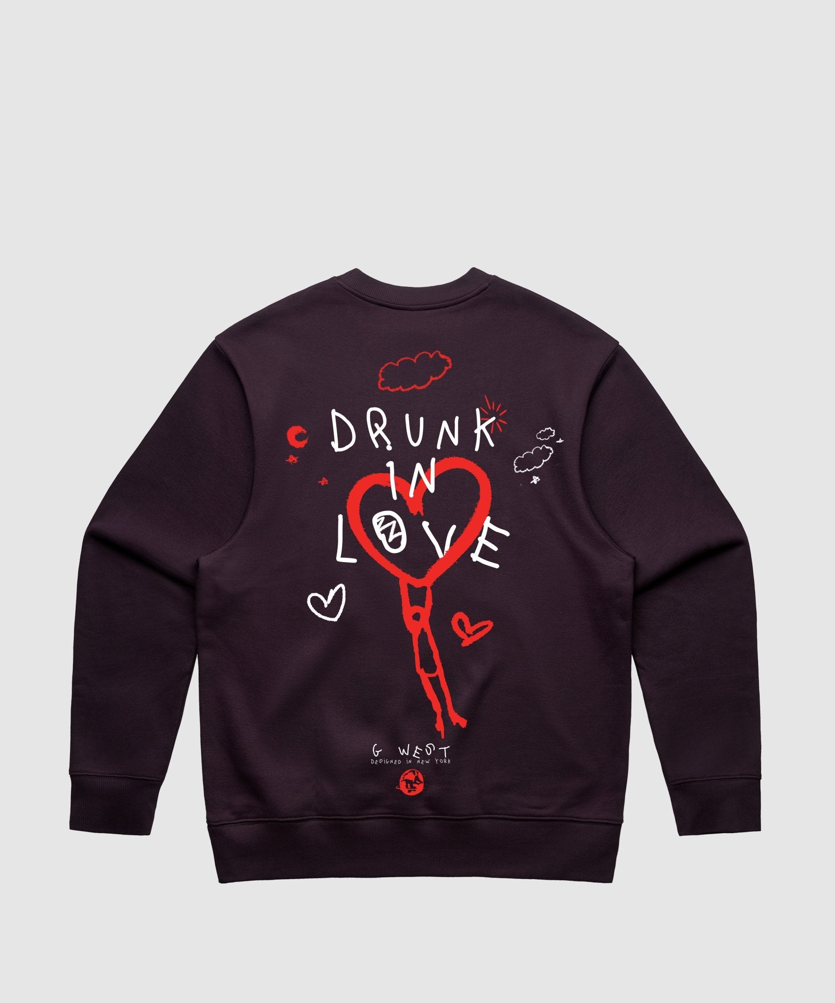 G WEST DRUNK IN LOVE HEAVY PREMIUM CREWNECK - 6 COLORS - G West