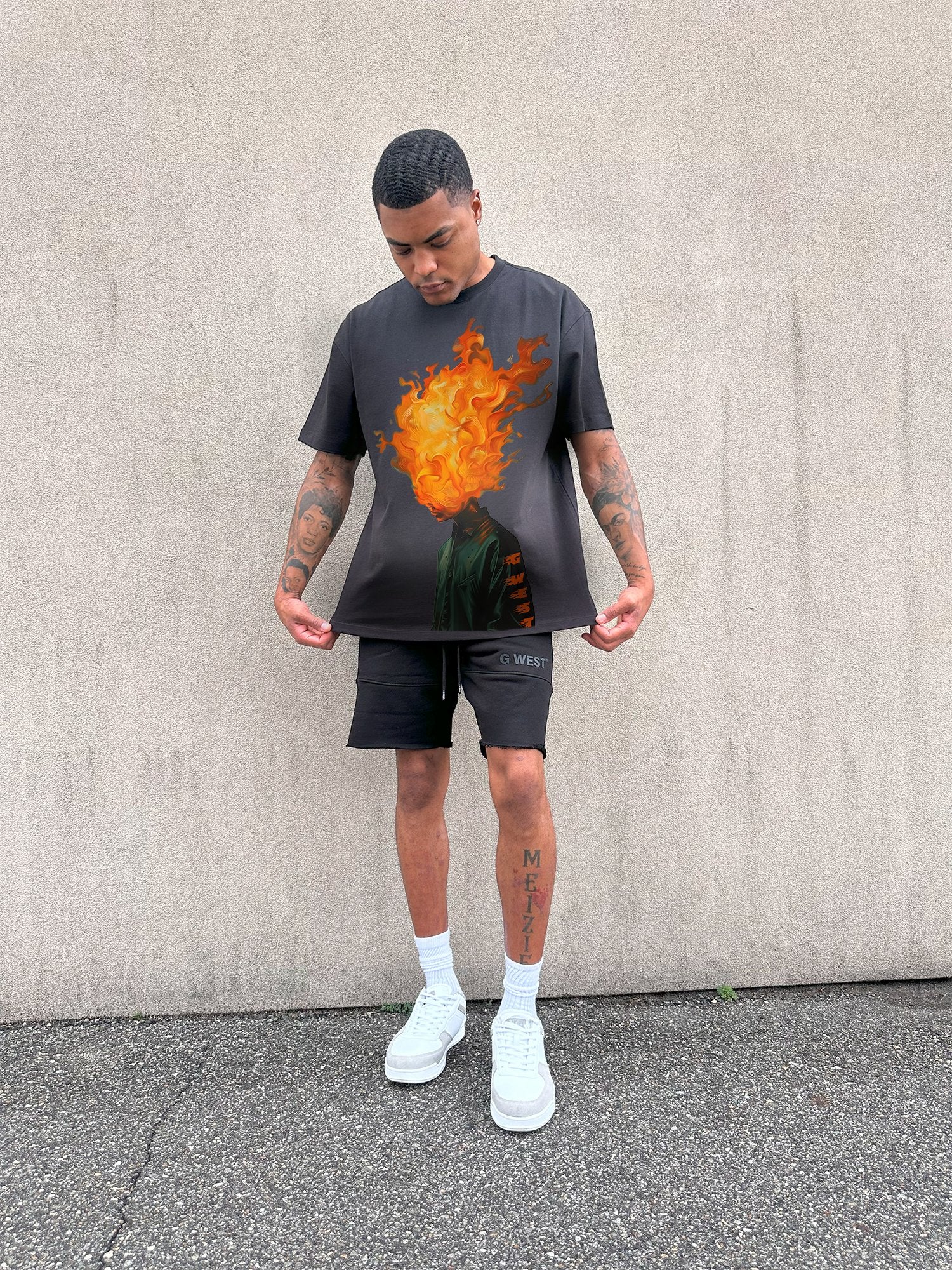 G West Flame Head Black tee - G West