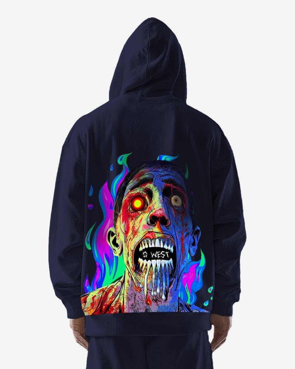 G West Flaming Zombie Heavy Premium Hoodie - 6 Colors - G West