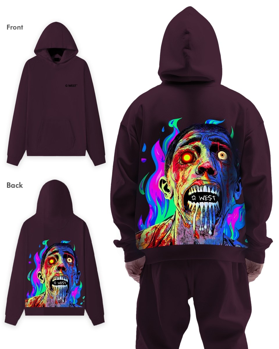 G West Flaming Zombie Heavy Premium Hoodie - 6 Colors - G West