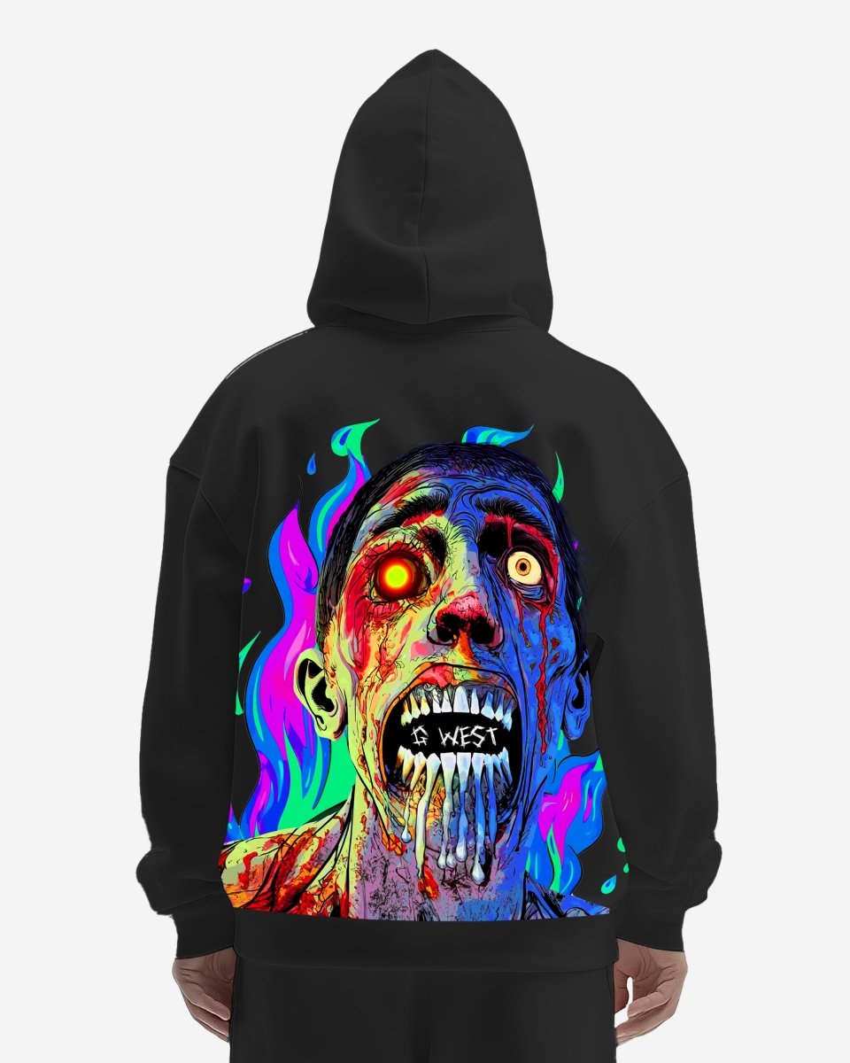 G West Flaming Zombie Heavy Premium Hoodie - 6 Colors - G West