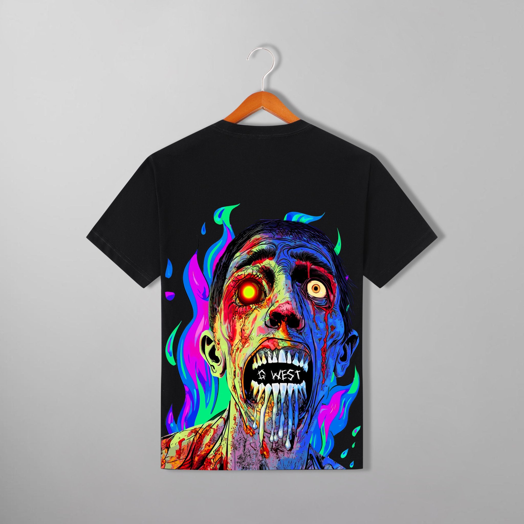 G WEST FLAMING ZOMBIE TEE - G West