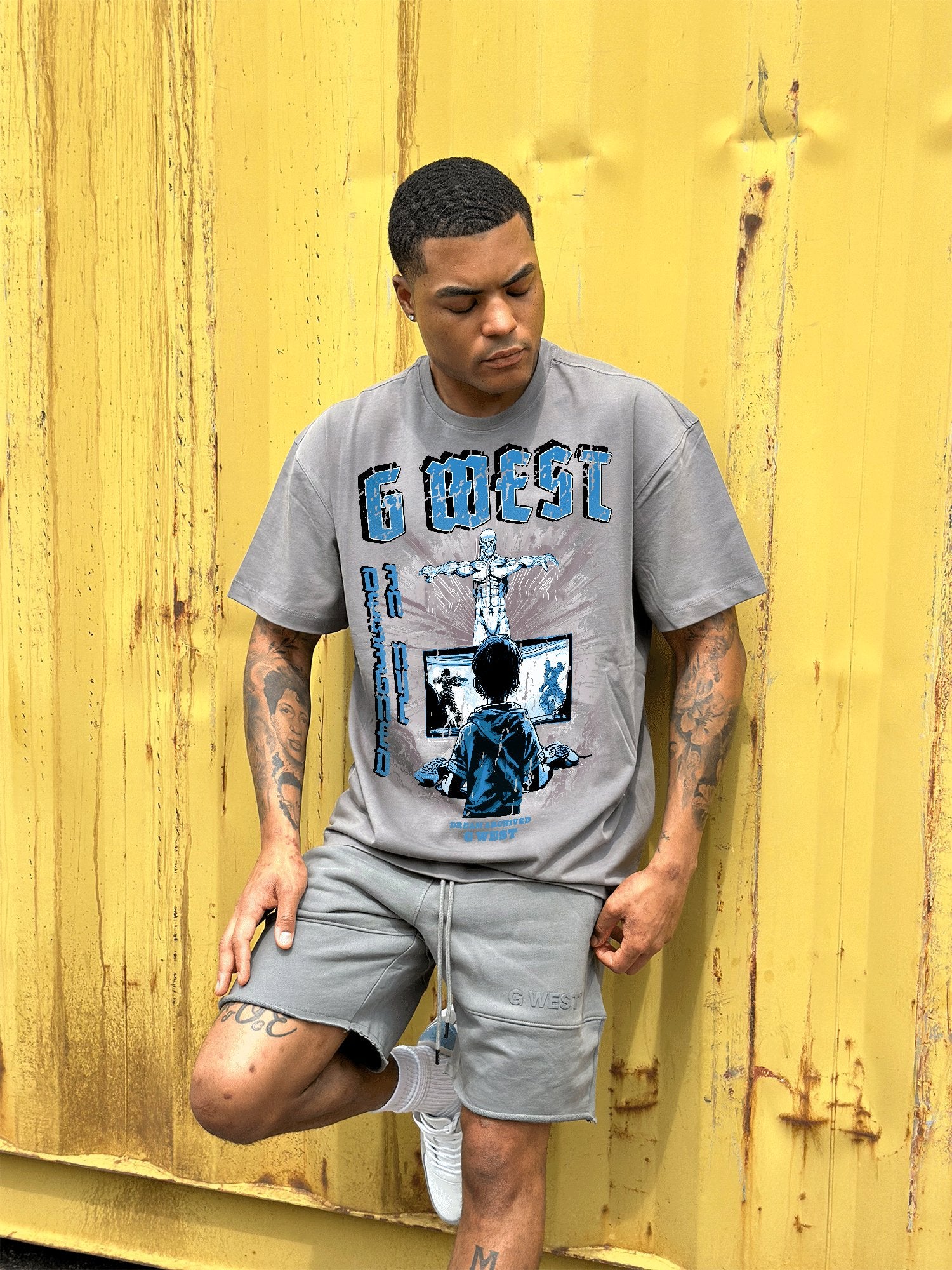 G West Game of G Baby Blue Black Tee GWDTFPPT9071 - G West