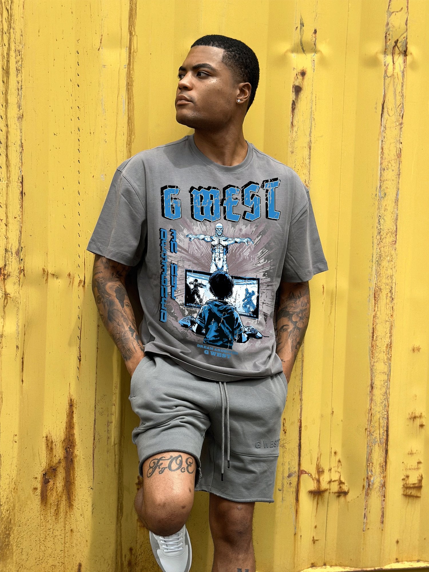 G West Game of G Baby Blue Black Tee GWDTFPPT9071 - G West