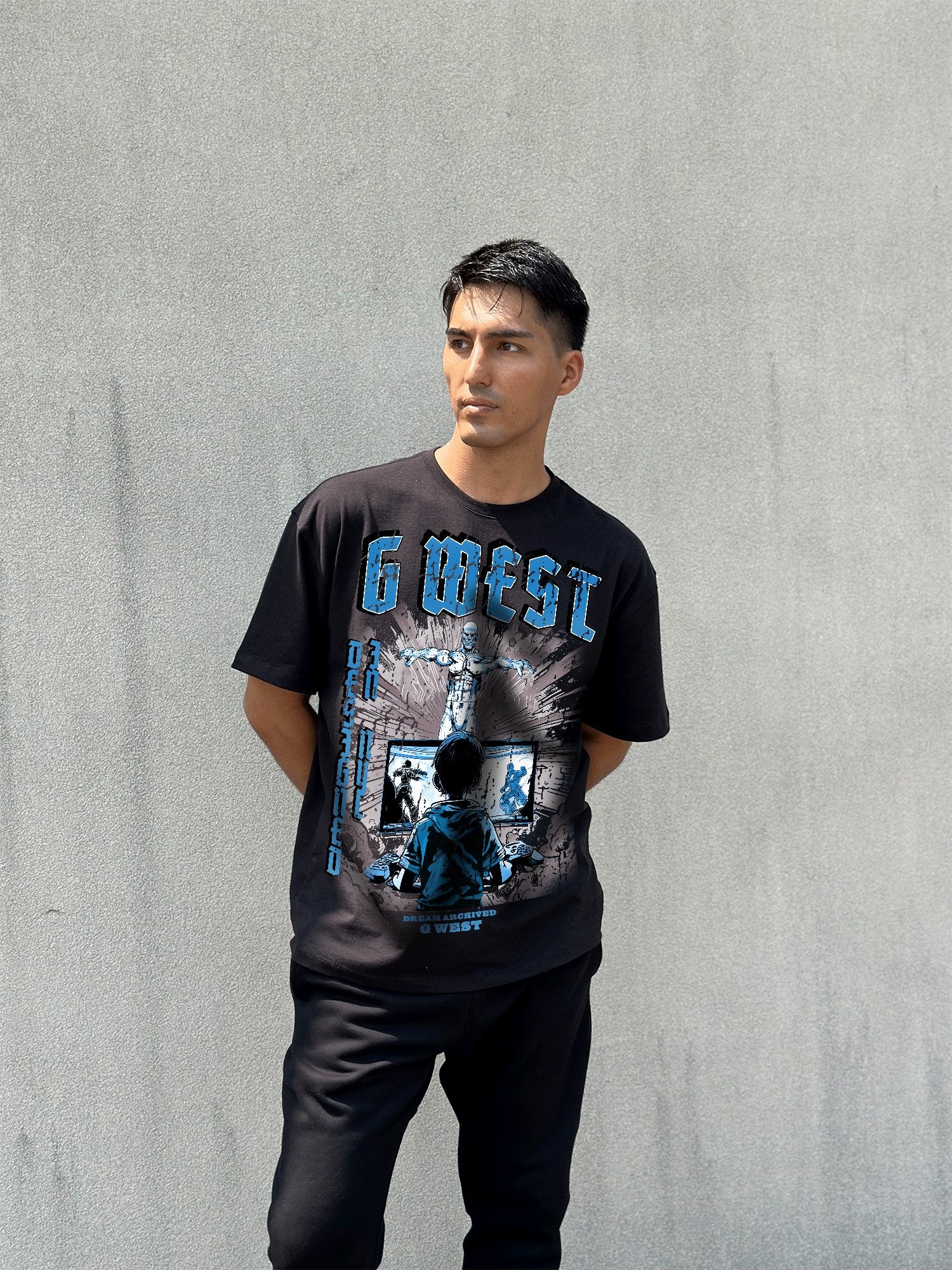 G West Game of G Baby Blue Black Tee GWDTFPPT9071 - G West