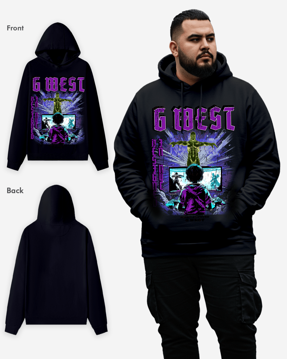 G West Game of G Purple Black Hoodie Big and Tall - G West