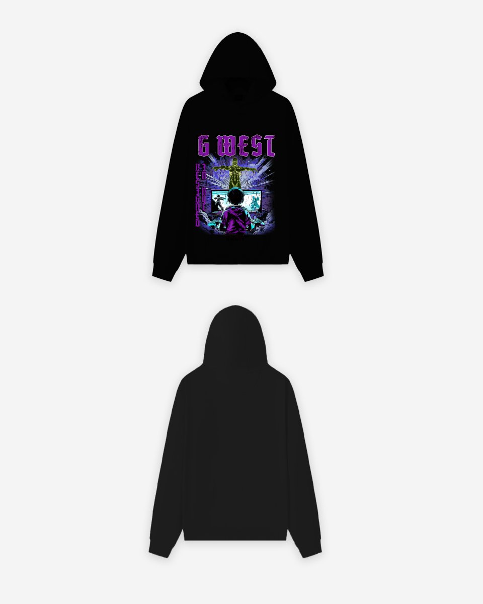 G West Game of G Purple Black Oversize Hoodie - G West