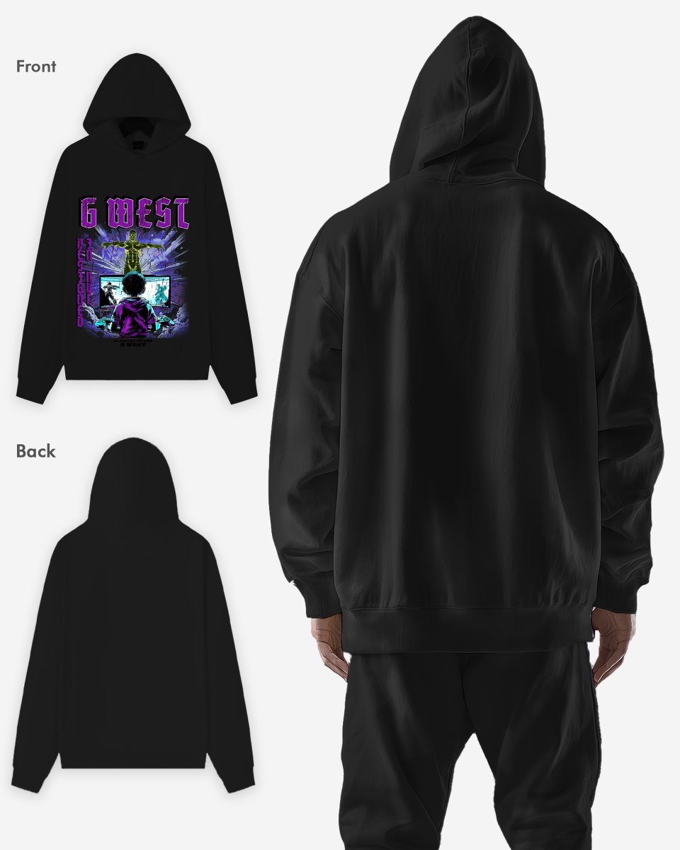 G West Game of G Purple Black Oversize Hoodie - G West