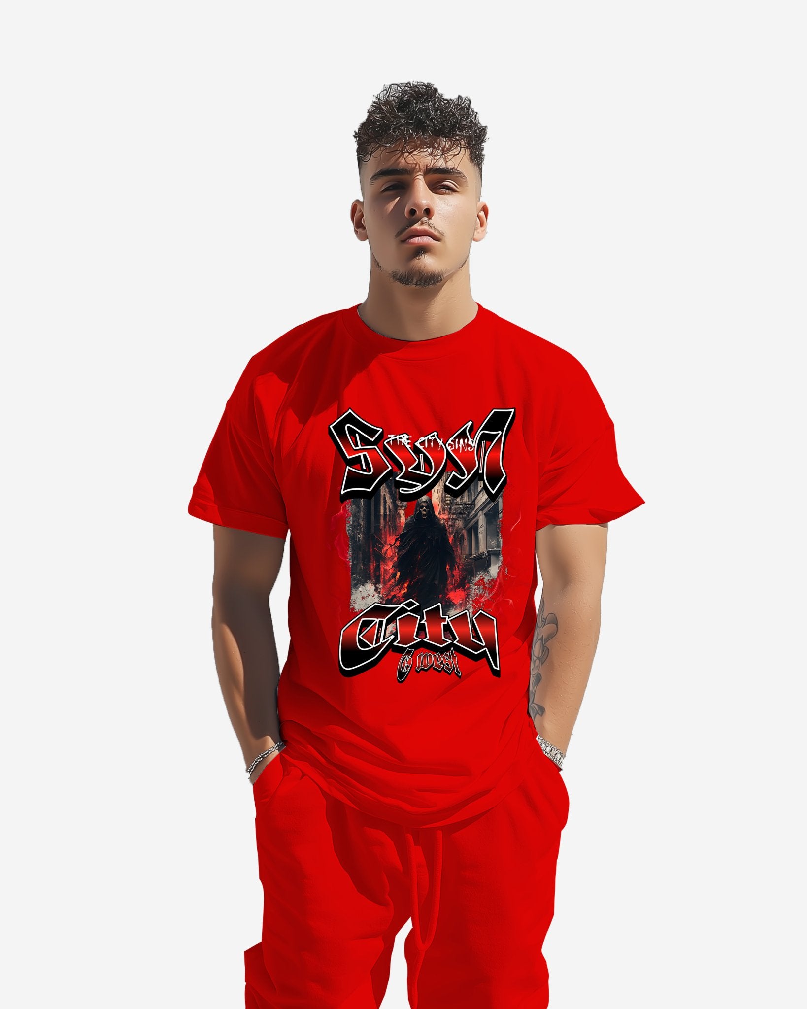 G WEST GHOST CITY OVERSIZE TEE - G West