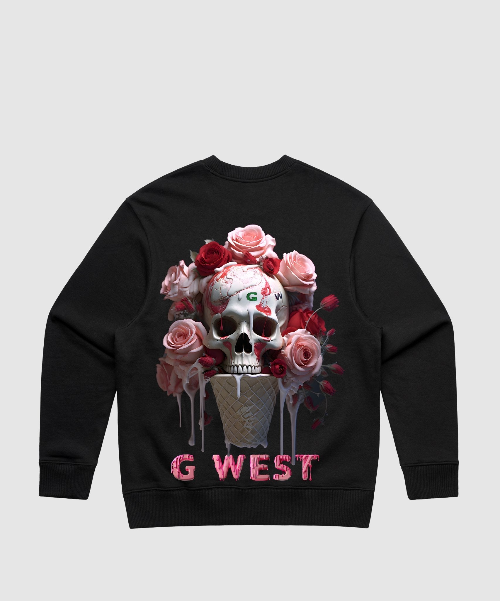 G WEST ICE CREAM SKULL HEAVY PREMIUM CREWNECK - 6 COLORS - G West