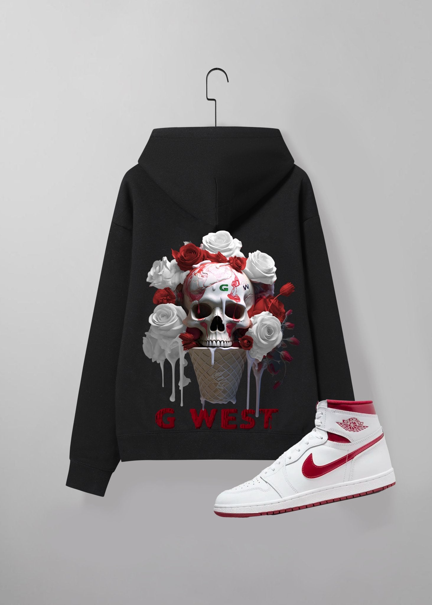 G WEST ICE CREAM SKULL HOODIE : GWHLHD5006 - 1 COLORS - G West