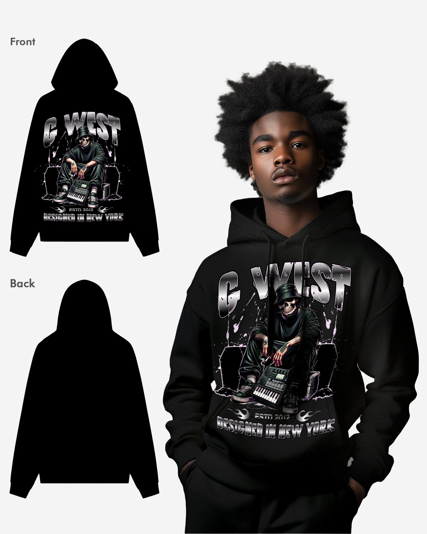 G West Jamming With The Dead Oversize Hoodie - G West