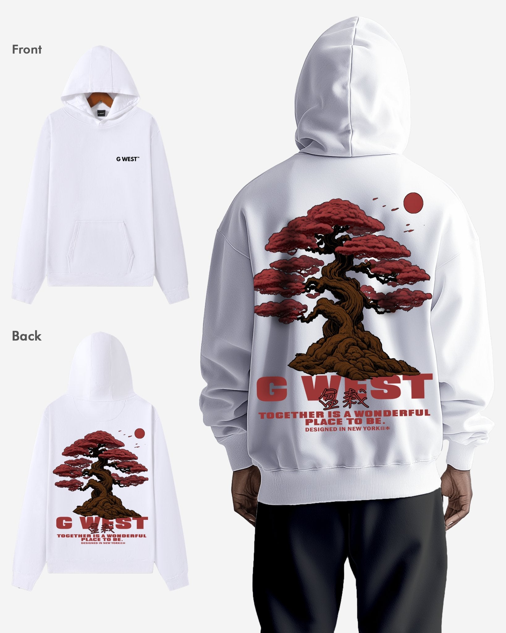 G WEST JAPAN TREE OVERSIZE HOODIE - G West